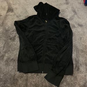 Black velvet hoodie. Brand new condition. Super soft velour zip up hoodie.